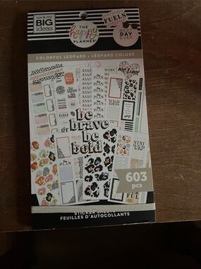 The Happy Planner Colorful Leopard Sticker Book - some stickers used